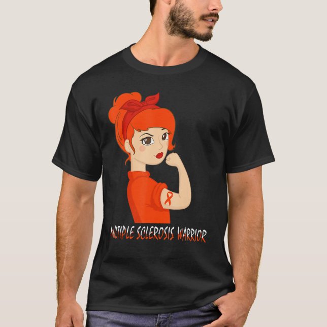 Multiple Sclerosis Warrior Awareness Women Support T-Shirt (Front)