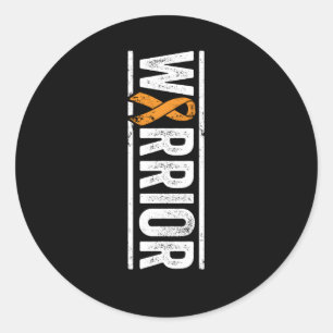 Multiple Sclerosis Warrior Vertical Ms Awareness R Classic Round Sticker