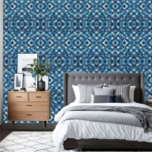 Multiple Shades of Blue Mesmerising Pattern Wallpaper