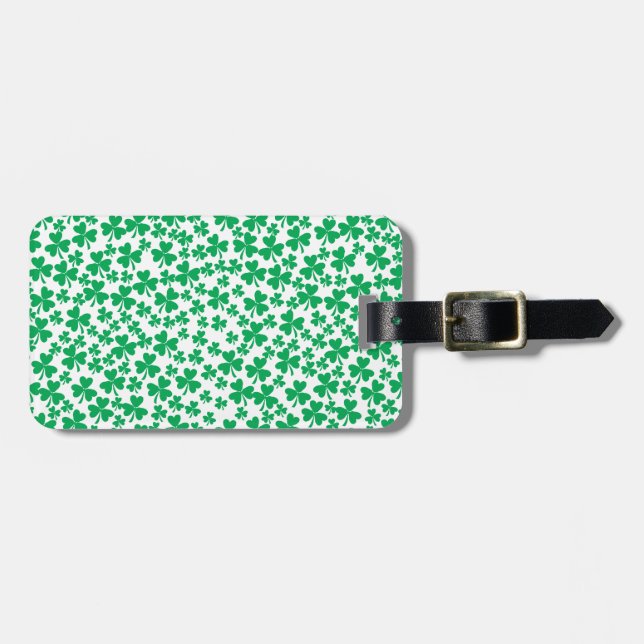 Multiple Shamrocks Luggage Tag (Front Horizontal)