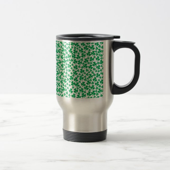 Multiple Shamrocks Travel Mug (Right)