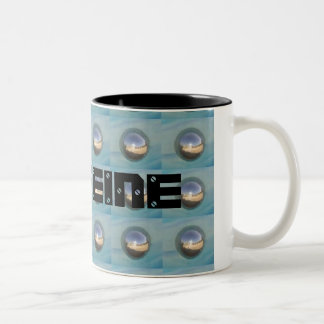 Multiple Silver Spheres "Caffeine" Two-Tone Coffee Mug