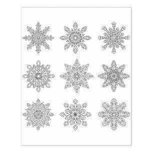 multiple snowflakes art stamp