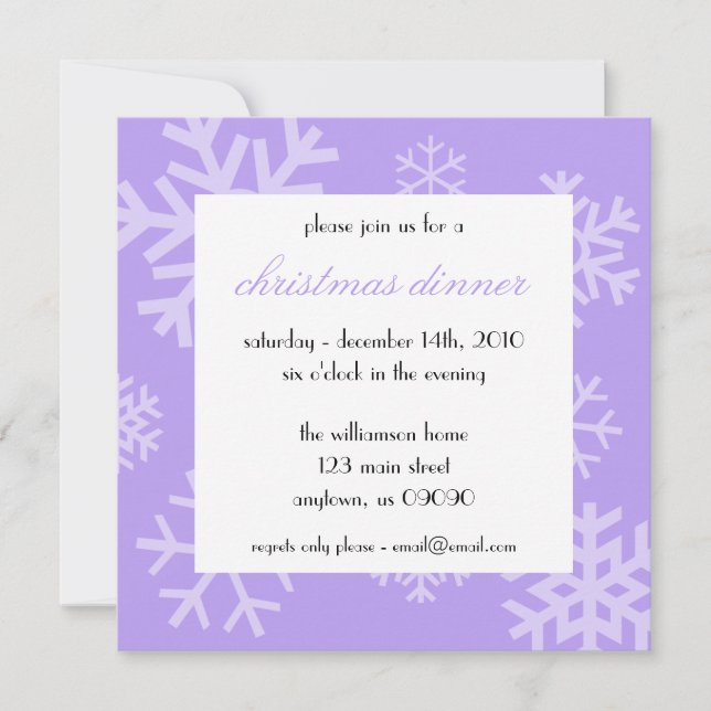 Multiple Snowflakes Christmas Invitation (Violet) (Front)