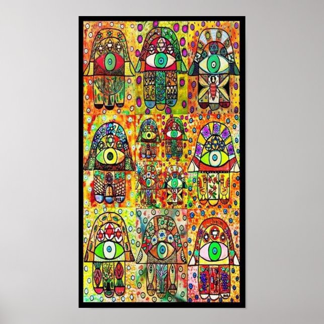 Multiple Vintage Tapastry Hamsas Poster (Front)