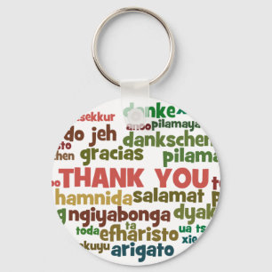 Multiple Ways to Say Thank You in Many Languages Key Ring