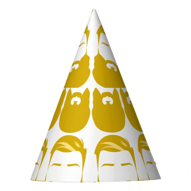 Multiple Yellow Beards Party Hat (Front)