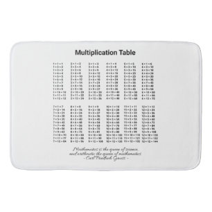 Multiplication Table Bath Mat