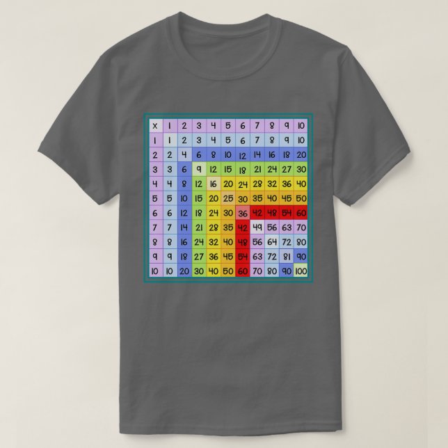 Multiplication Table Chart Funny Gift For Math Kid T-Shirt (Design Front)