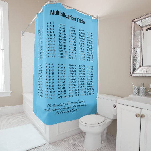 Multiplication Table Shower Curtain (In Situ)