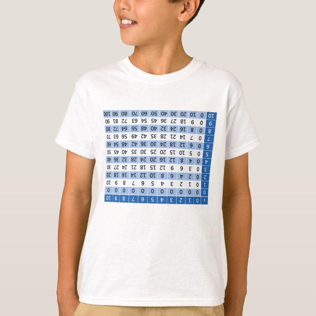 Multiplication Tables Upside down 4 easy reference T-Shirt (Front)