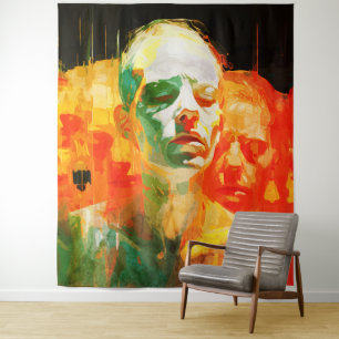 Multiplicity of Mind Abstract Emotional Portrait Tapestry
