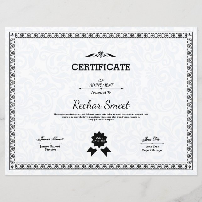 Multipurpose Certificate (Front)