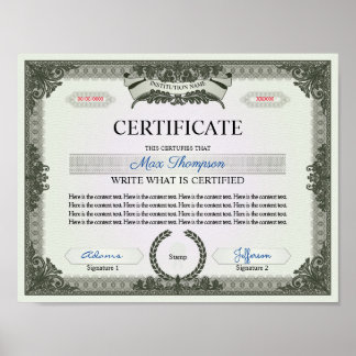 Multipurpose Certificate Poster