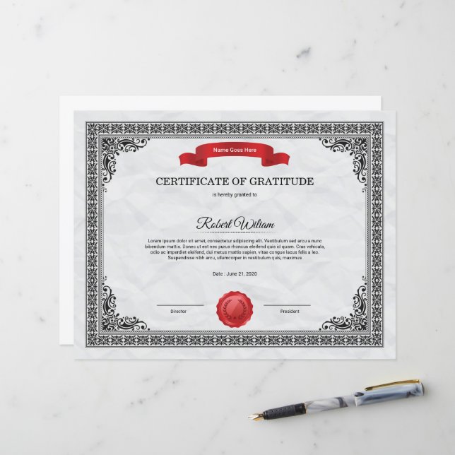 Multipurpose Certificate template (Front/Back In Situ)