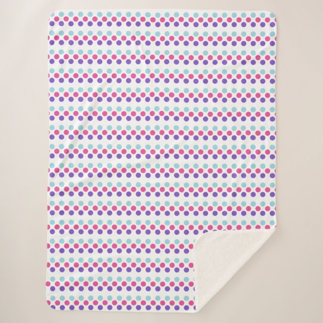 Multisexual Pride Flag Colours Polkadots Sherpa Blanket (Front)
