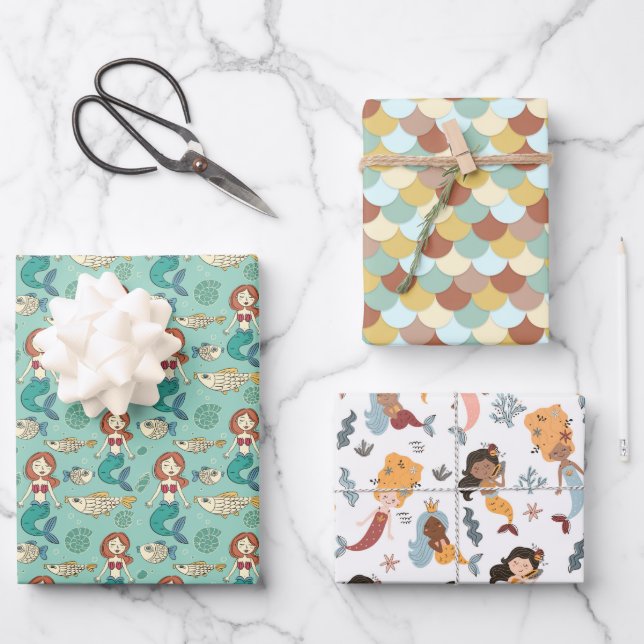 Multitude of Mermaids Wrapping Paper (Front)