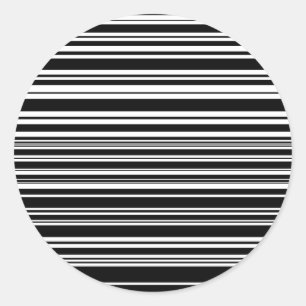 Multitudes of Uneven Black and White Stripes Classic Round Sticker