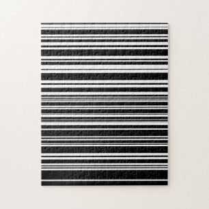 Multitudes of Uneven Black and White Stripes Jigsaw Puzzle