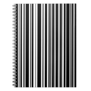 Multitudes of Uneven Black and White Stripes Spiral Notebook