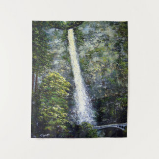 Multnomah Falls -1 (Original Oil Painting) Tapestry