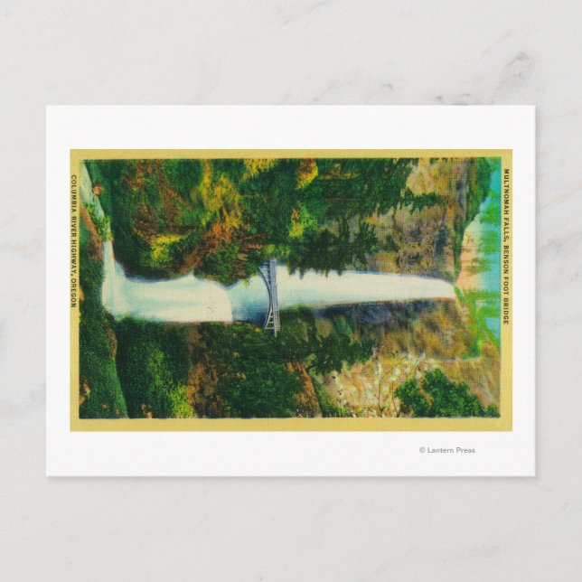 Multnomah Falls and Benson Foot Bridge Postcard (Front)