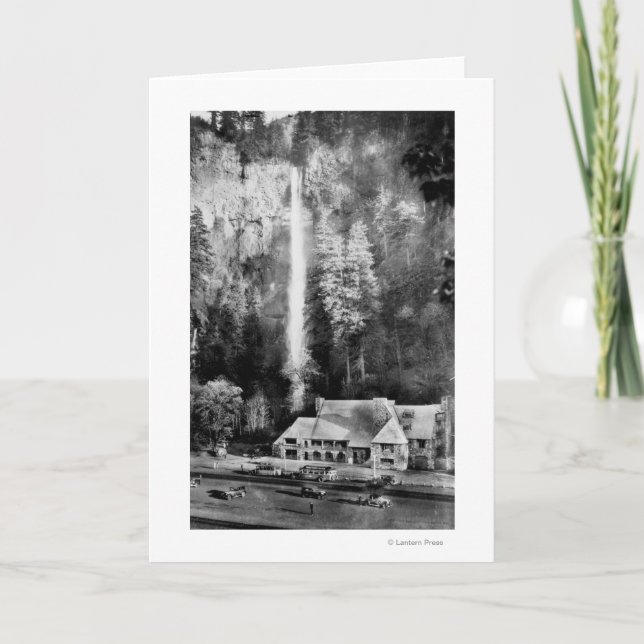Multnomah Falls and Lodge Photograph Card (Front)