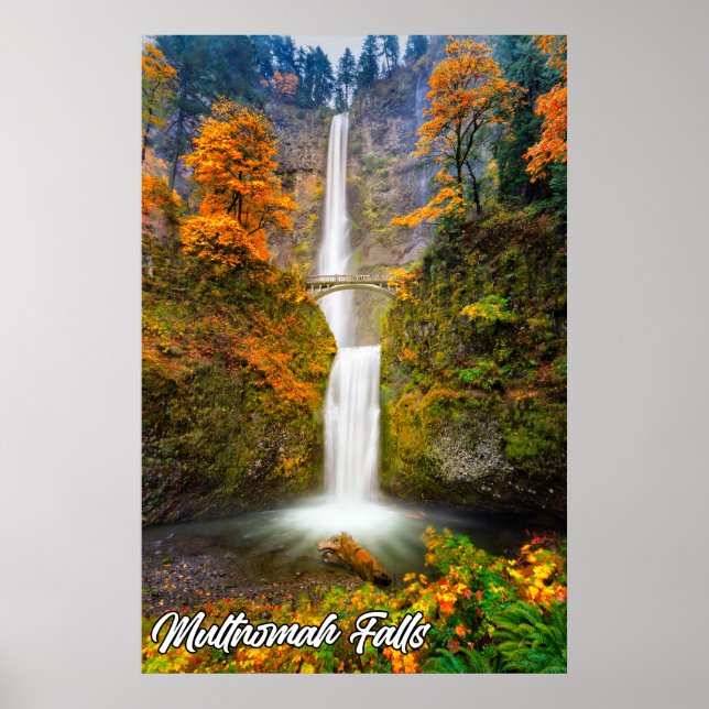 Multnomah Falls, Columbia River Gorge, Oregon Poster (Front)