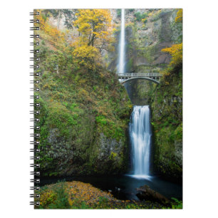 Multnomah Falls In Autumn In The Columbia Gorge Spiral Notebook