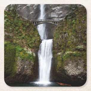 Multnomah Falls in the Columbia Gorge Square Paper Coaster