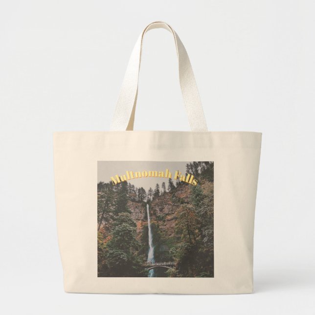 Multnomah Falls Large Tote Bag (Front)