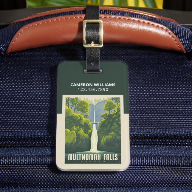 Multnomah Falls | Oregon Luggage Tag (Front Insitu 2)