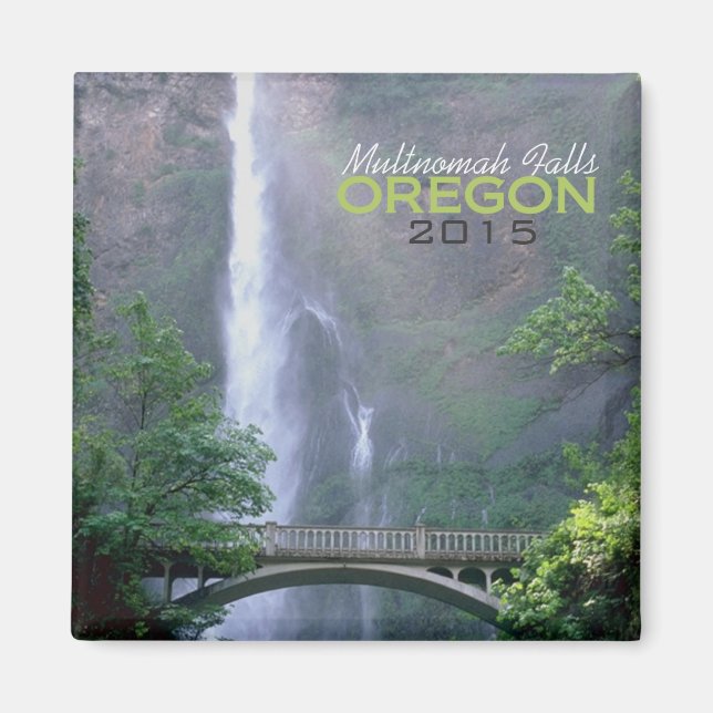 Multnomah Falls Oregon Souvenir Magnet Change Year (Front)