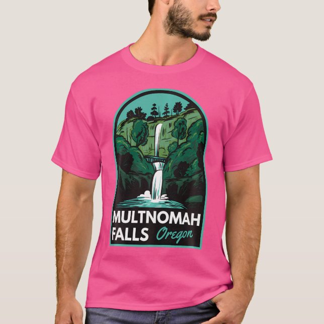Multnomah Falls Oregon T-Shirt (Front)