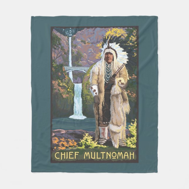 Multnomah Falls, OregonChief Multnomah Fleece Blanket (Front)