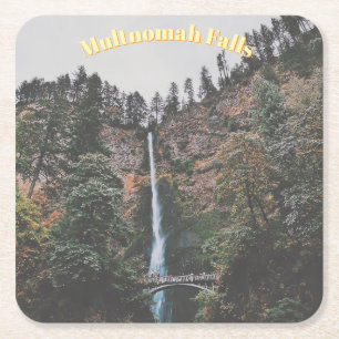Multnomah Falls Square Paper Coaster