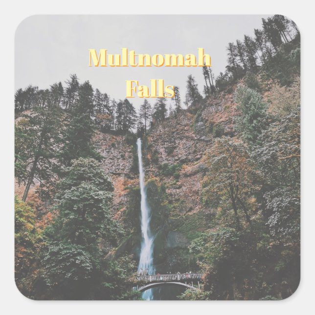 Multnomah Falls Square Sticker (Front)
