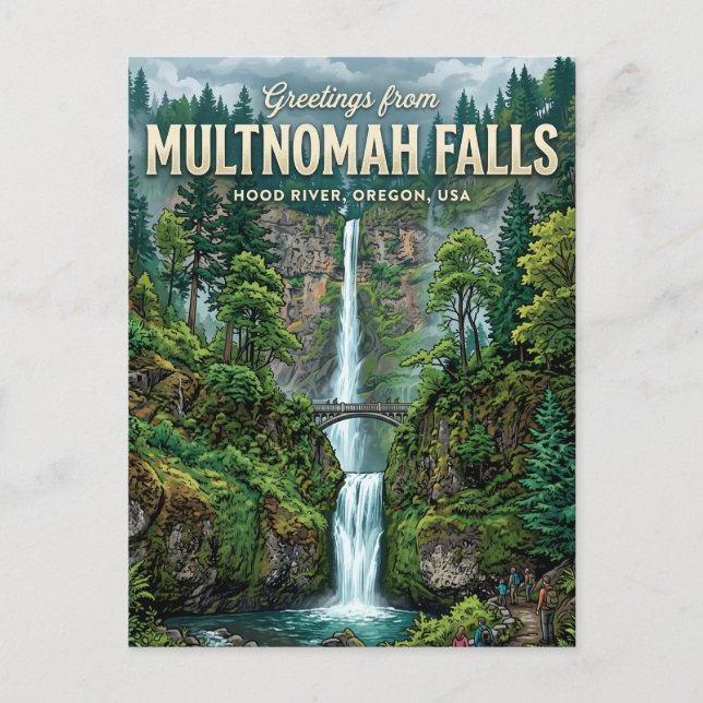 Multnomah Falls USA Postcard (Front)