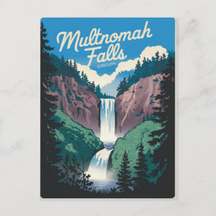 Multnomah Falls vintage Postcard