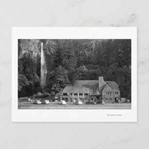 Multnomah Lodge and Falls Photograph Postcard