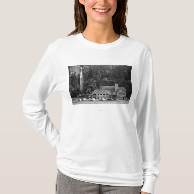 Multnomah Lodge and Falls Photograph T-Shirt (Front)