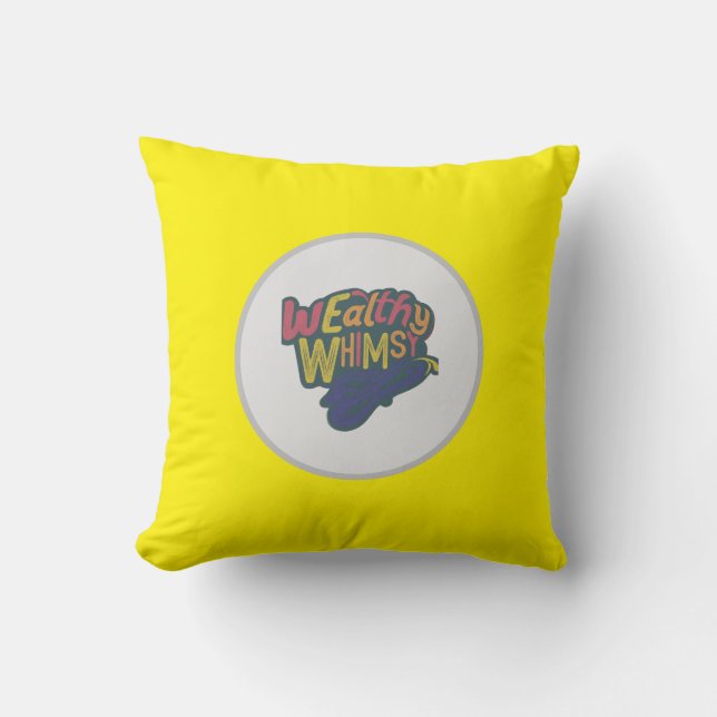 Multy colour "wealthy Whimsy"letter design Cushion (Front)