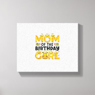 Mum 1st Birthday Girl Giraffe Theme Party Zoo Safa Canvas Print