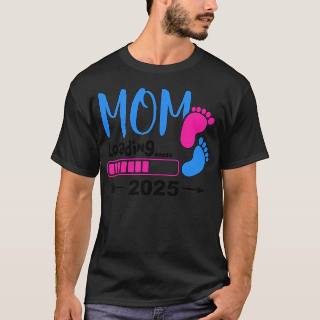 Mum 2025 Loading Ill Be A Mother In 2025 retro T-Shirt (Front)