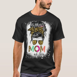 Mum 2 Mothers Day Mom2 Squared Leopard cheetah Mum T-Shirt
