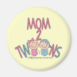 Mum 2 Twins Boy and Girl Magnet