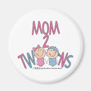 Mum 2 Twins Boy and Girl Magnet