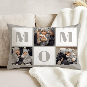 Mum 3 Photo Collage Grey Decorative Cushion