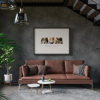 Mum 3 photo modern elegant black cream mothers day