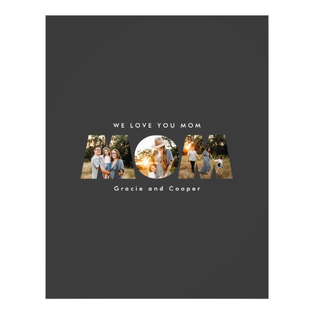 Mum 3 photo modern elegant black white mothers day (Front)